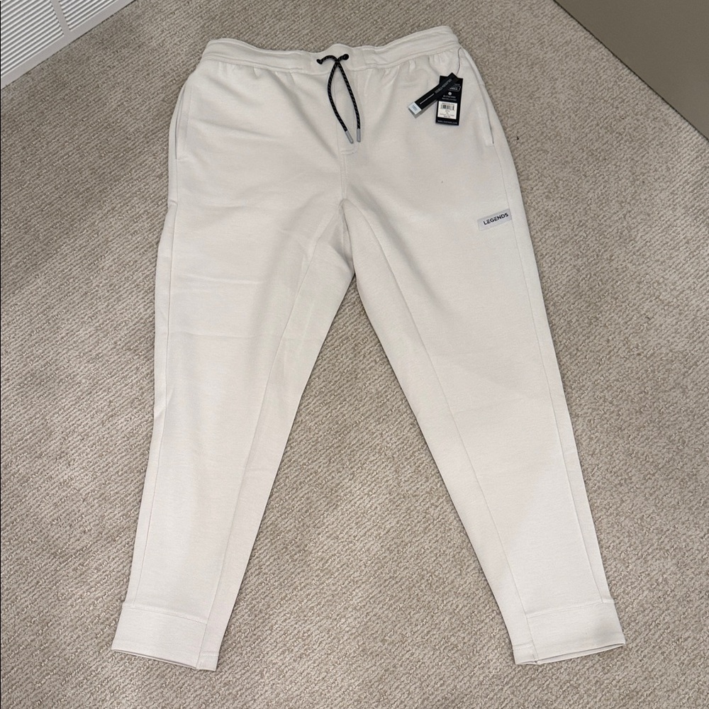 Men's Casual Cream Joggers with Drawstring